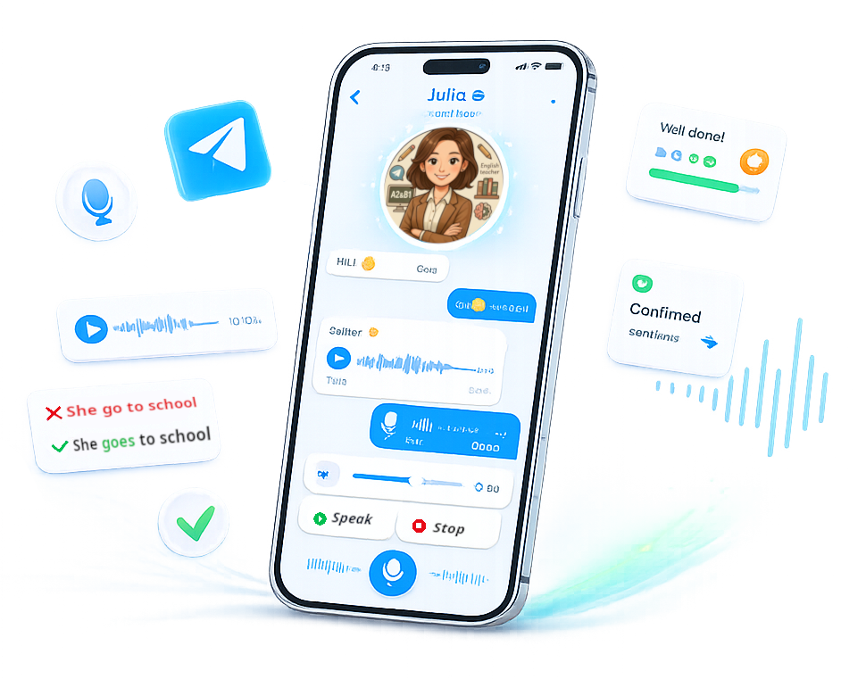 Julia AI English Tutor conversation preview